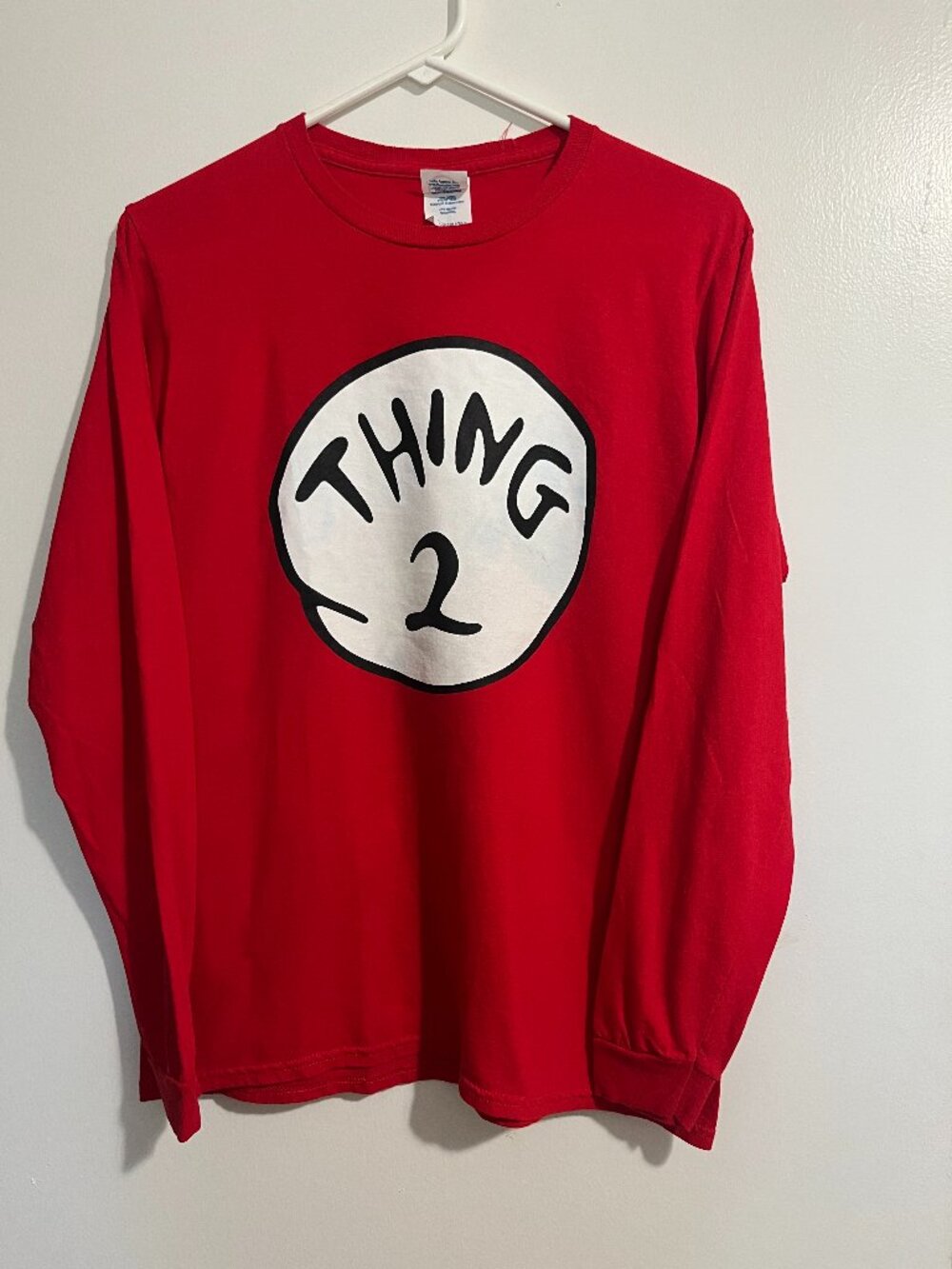 Dr. Seuss Cat in the Hat Thing 2 Red Long Sleeve Tshirt Costume Pajamas